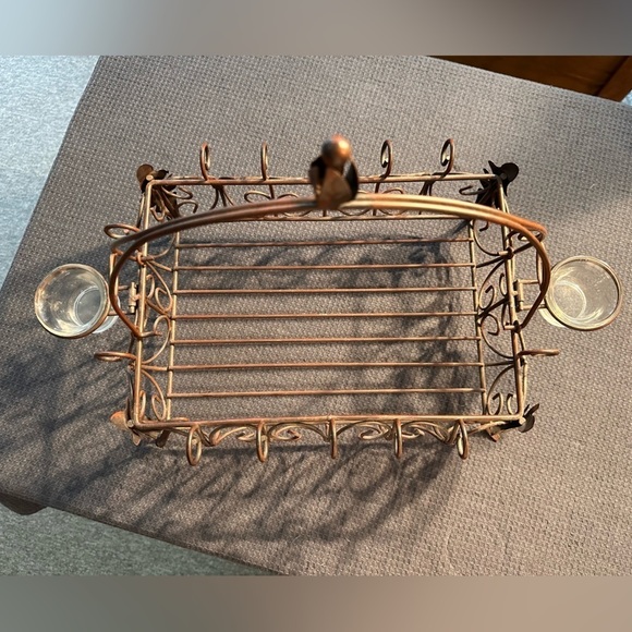 Southern Living at Home Bronzed Wrought Iron Raised Decorative Caddy/Basket - Picture 7 of 13